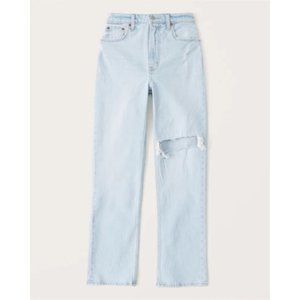 Abercrombie & Fitch The 90s Straight Ultra High Rise Jeans Light Wash 27/4 Long